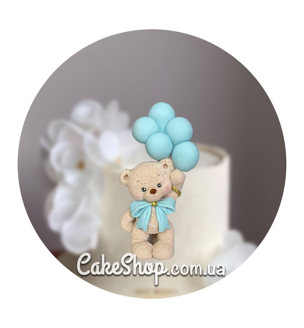 ⋗ Шоколадная фигурка Мишка с шариками 2Д с белой мордашкой 3 ТМ ДомК купить в Украине ➛ CakeShop.com.ua, фото