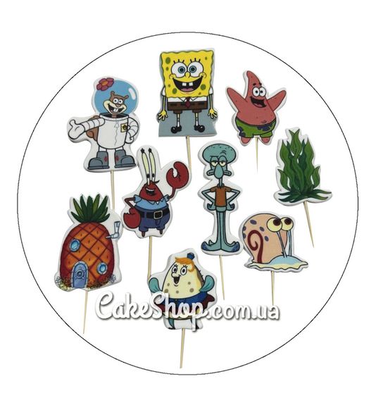 ⋗ Сахарные фигурки топеры MAXI Губка Боб ТМ ДомК купить в Украине ➛ CakeShop.com.ua, фото