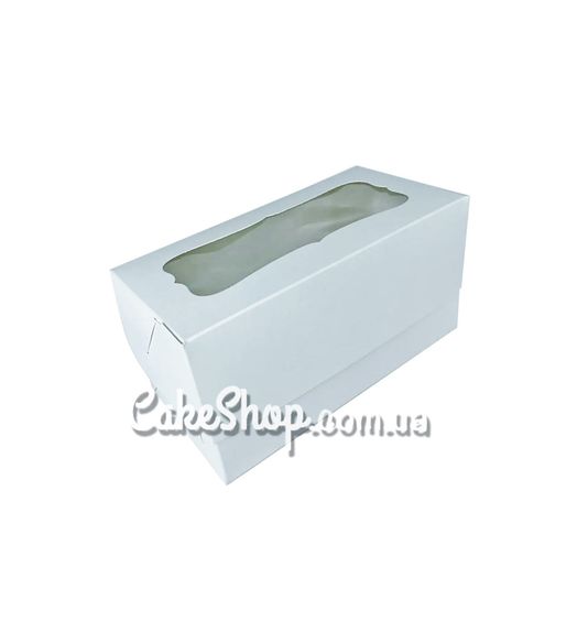 ⋗ Коробка на 2 кекса с фигурным окном Белая, 17х9х9 см купить в Украине ➛ CakeShop.com.ua, фото