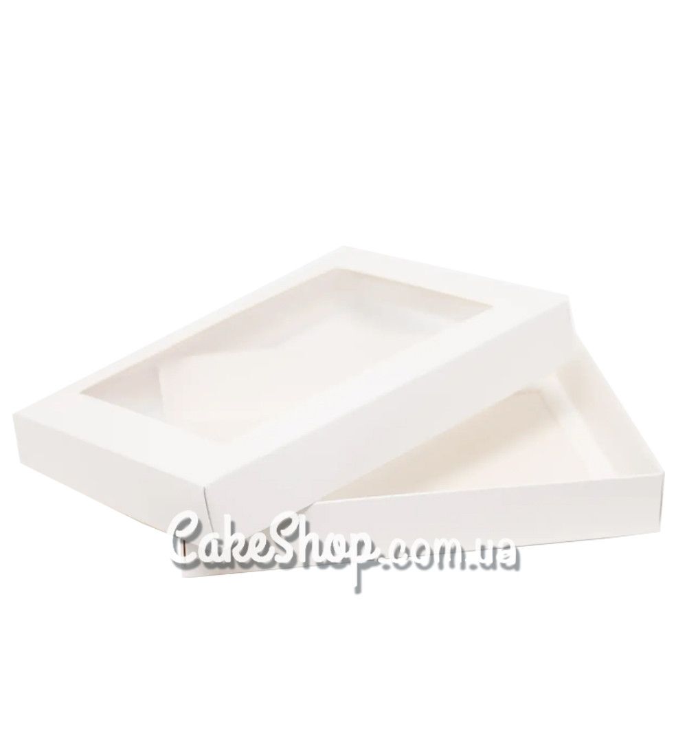 ⋗ Коробка для пряників прямокутна з фігурним вікном Біла, 30х20х3 см купити в Україні ➛ CakeShop.com.ua, фото