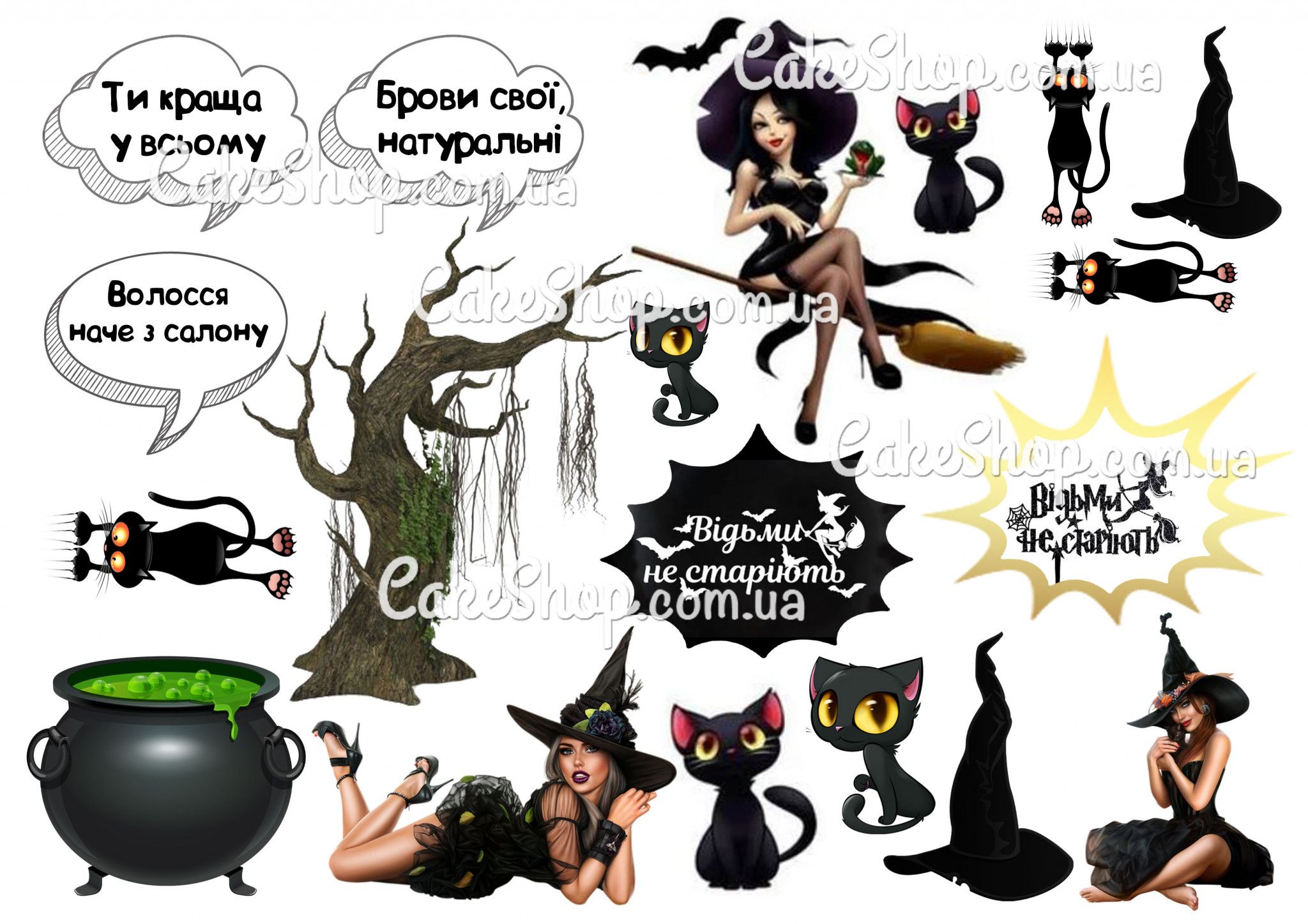 ⋗ Вафельная картинка Ведьмы купить в Украине ➛ CakeShop.com.ua, фото