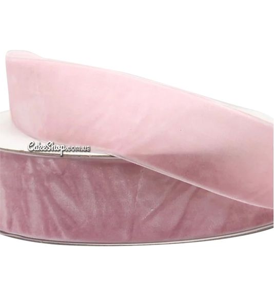 ⋗ Лента бархатная Пудра 4 см, 1 м купить в Украине ➛ CakeShop.com.ua, фото