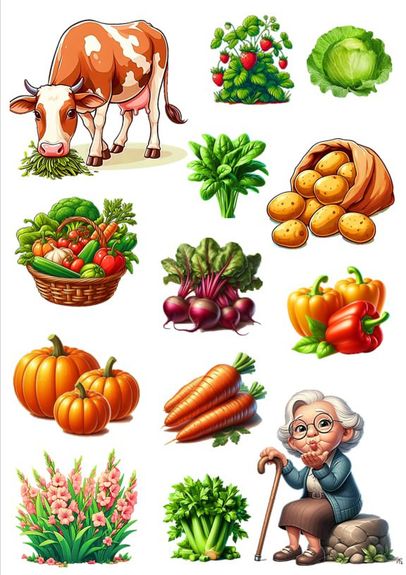 ⋗ Цукрові фігурки топери MAXI Бабуся і город ТМ ДімК купити в Україні ➛ CakeShop.com.ua, фото