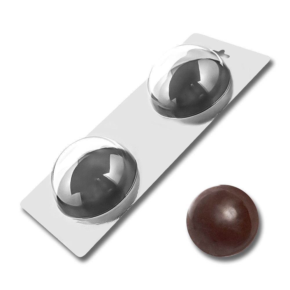 Пластиковая форма для шоколада Полусфера 8 см, пара - фото