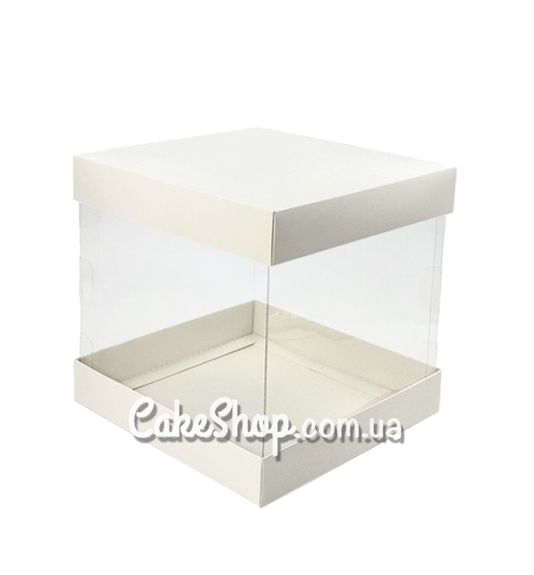⋗ Коробка Біла 20х20х20 см, з прозорою серединою купити в Україні ➛ CakeShop.com.ua, фото