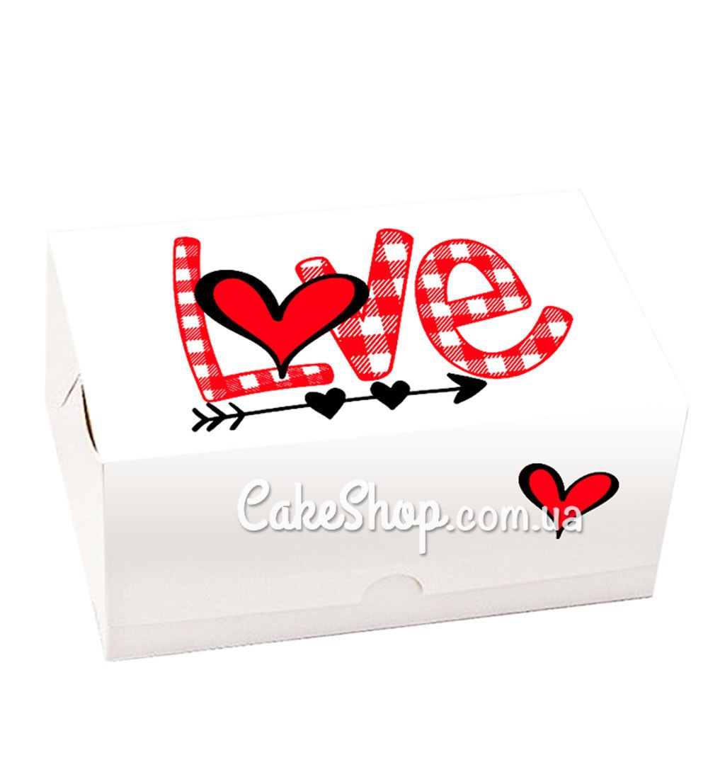 ⋗ Коробка на 2 кекси LOVE, 18х12х8 см купити в Україні ➛ CakeShop.com.ua, фото