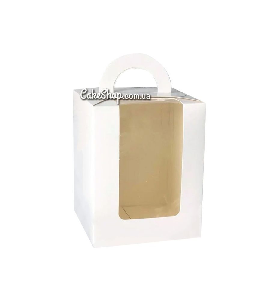 Коробка для пасхальных куличей 16х16х20 см, Белая - фото