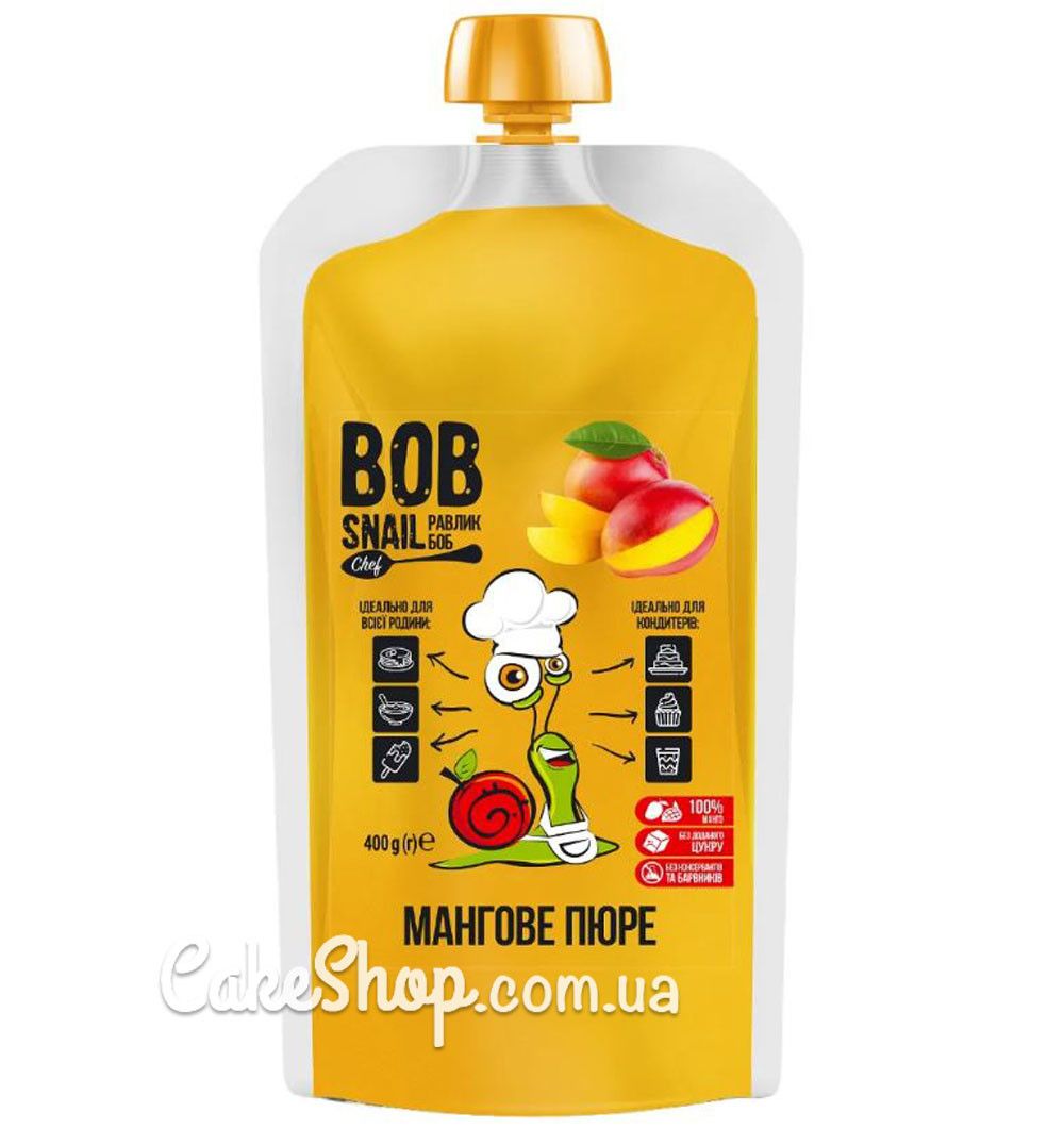 ⋗ Пюре манго без цукру Bob Snail, 400 г купити в Україні ➛ CakeShop.com.ua, фото