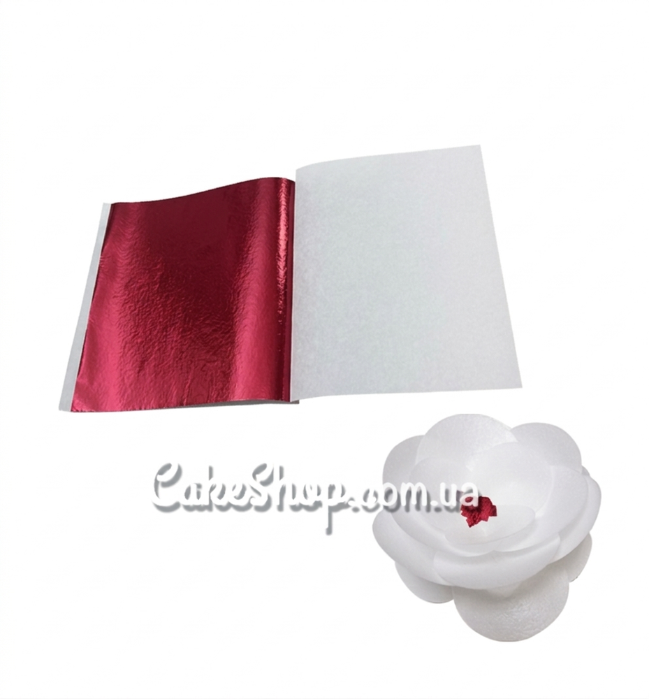 Поталь красная 80х85 мм, 5 листов - фото