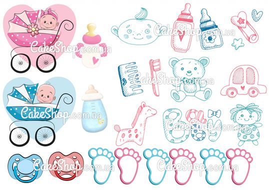 ⋗ Вафельна картинка Хлопчик Дівчинка 2 купити в Україні ➛ CakeShop.com.ua, фото