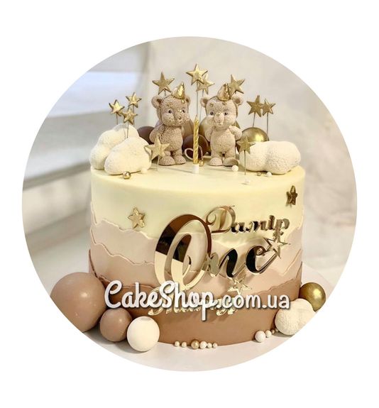 ⋗ Шоколадная фигурка Мишка свеча 1 Белый ТМ ДомК купить в Украине ➛ CakeShop.com.ua, фото