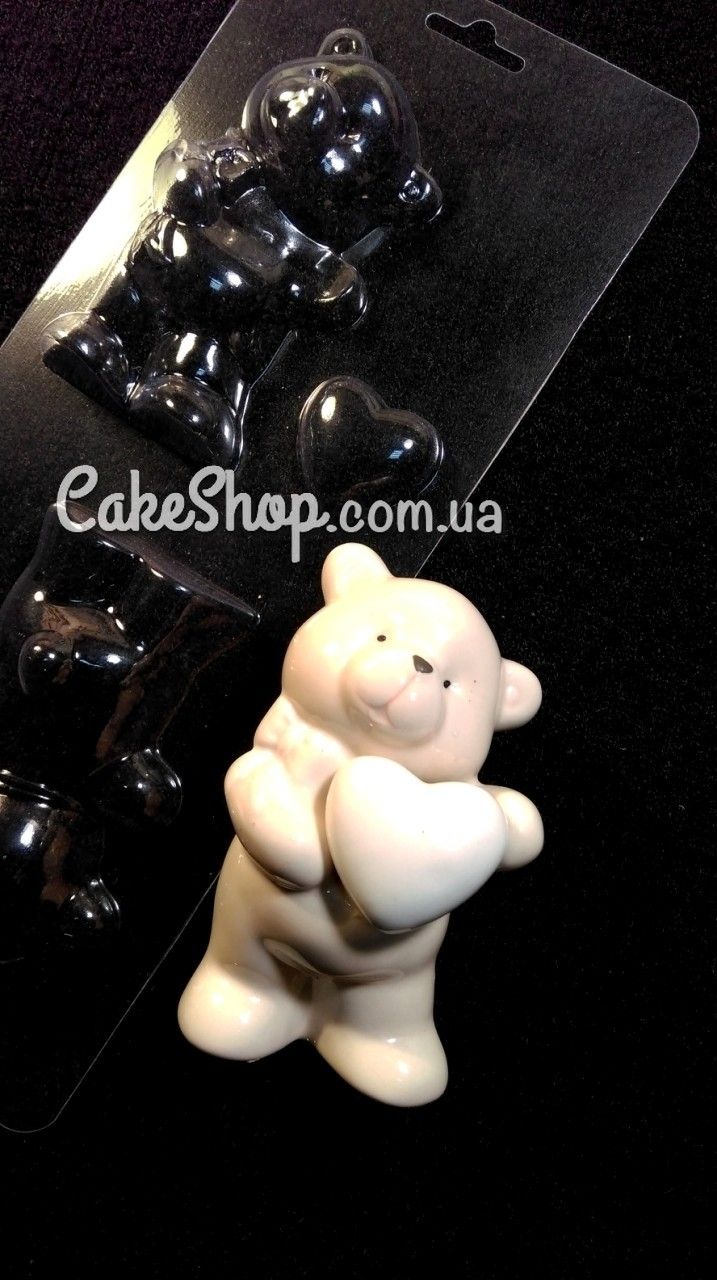 ⋗ Пластикова форма для шоколаду Ведмедик із серцем купити в Україні ➛ CakeShop.com.ua, фото