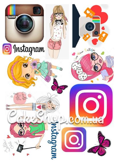 ⋗ Сахарная картинка Инстаграм купить в Украине ➛ CakeShop.com.ua, фото