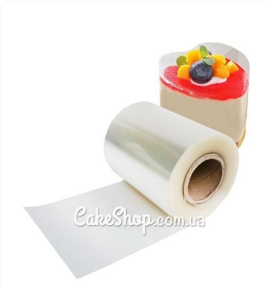 Бордюрная лента ацетатная для торта прозрачная, ширина 8 см, 100 м - фото