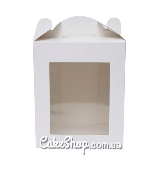 ⋗ Коробка для пасхальных куличей мелованная 17х17х21 см, Белая купить в Украине ➛ CakeShop.com.ua, фото