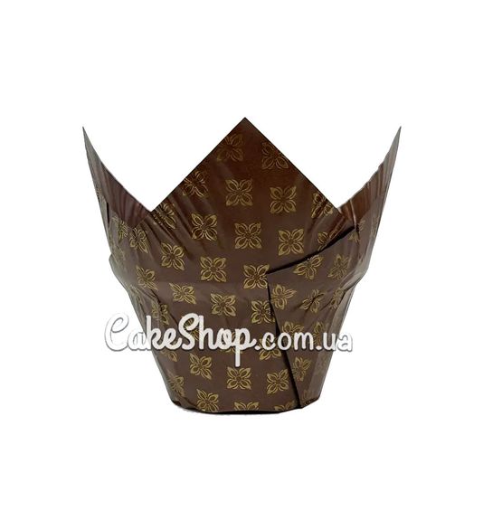 ⋗ Форма бумажная для кексов Тюльпан с бортом коричневая, 10 шт. купить в Украине ➛ CakeShop.com.ua, фото
