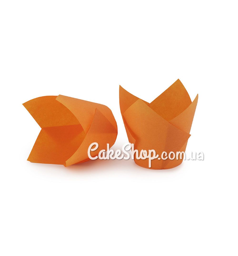 ⋗ Форма бумажная для кексов Тюльпан оранжевая, 10 шт. купить в Украине ➛ CakeShop.com.ua, фото