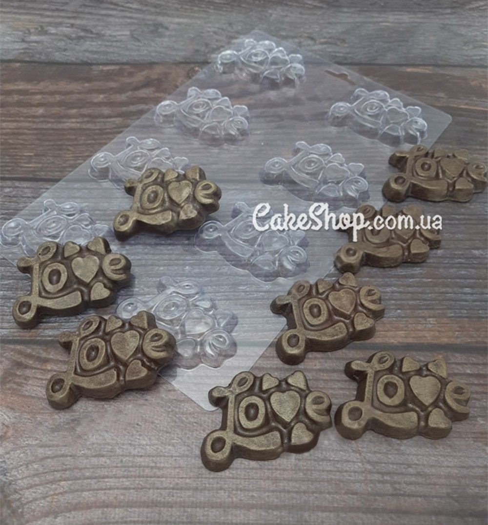 ⋗ Пластикова форма для шоколаду Шоколадка Love купити в Україні ➛ CakeShop.com.ua, фото