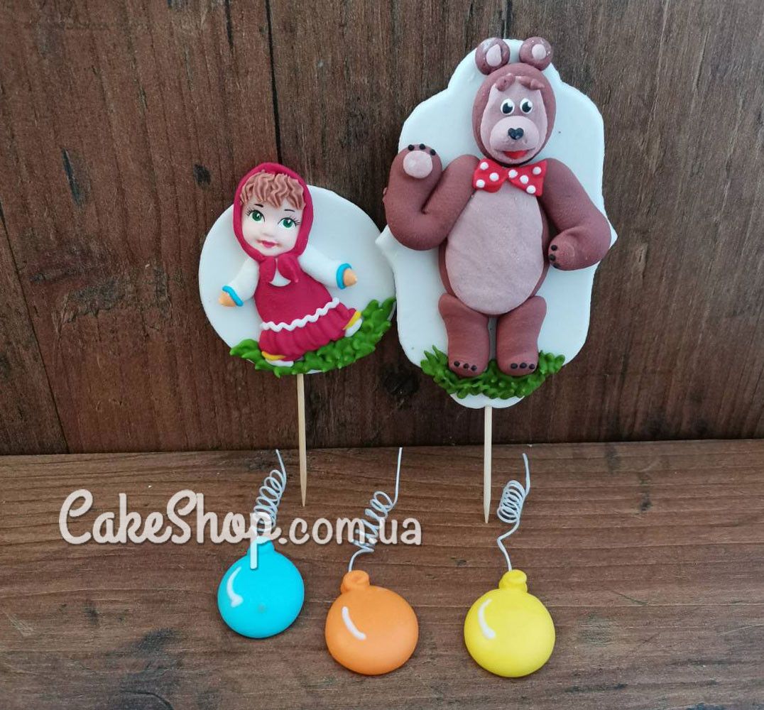 ⋗ Цукрові фігурки Набір Маша та Ведмідь купити в Україні ➛ CakeShop.com.ua, фото