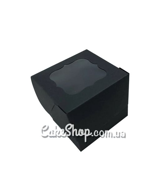 ⋗ Коробка для 1 кексу з фігурним вікном Чорна, 10х10х9 см купити в Україні ➛ CakeShop.com.ua, фото