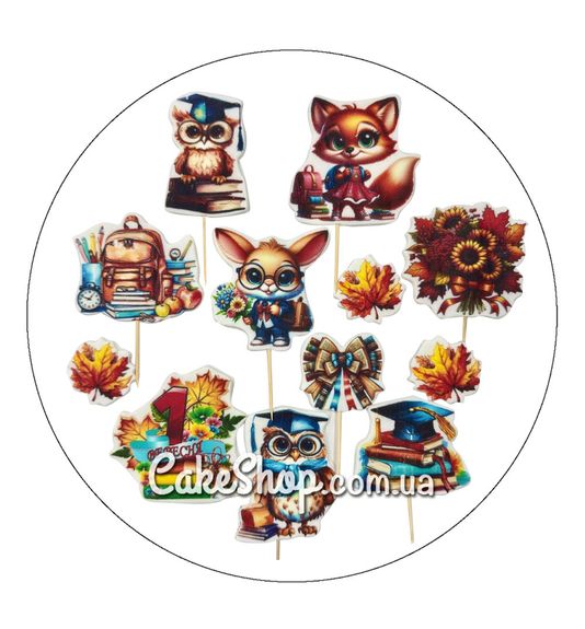 ⋗ Сахарные фигурки топеры MAXI Школьный с совой ТМ ДомК купить в Украине ➛ CakeShop.com.ua, фото