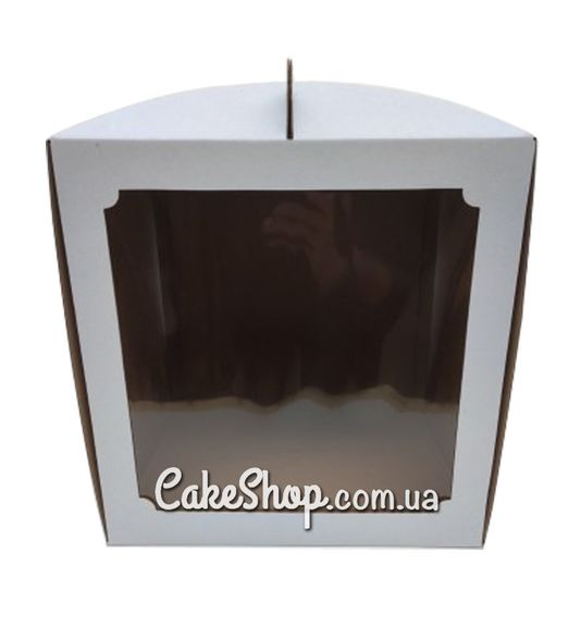 ⋗ Коробка для торта с окном Белая, 25х25х20 см купить в Украине ➛ CakeShop.com.ua, фото