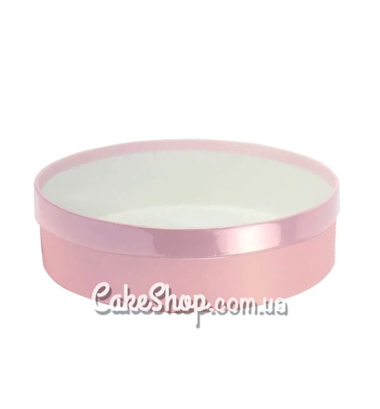 ⋗ Коробка круглая с окном d-24 см, h-6 см, Розовая купить в Украине ➛ CakeShop.com.ua, фото