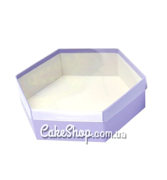 ⋗ Коробка шестигранная с окном d-28 см, h-6 см, Лаванда купить в Украине ➛ CakeShop.com.ua, фото