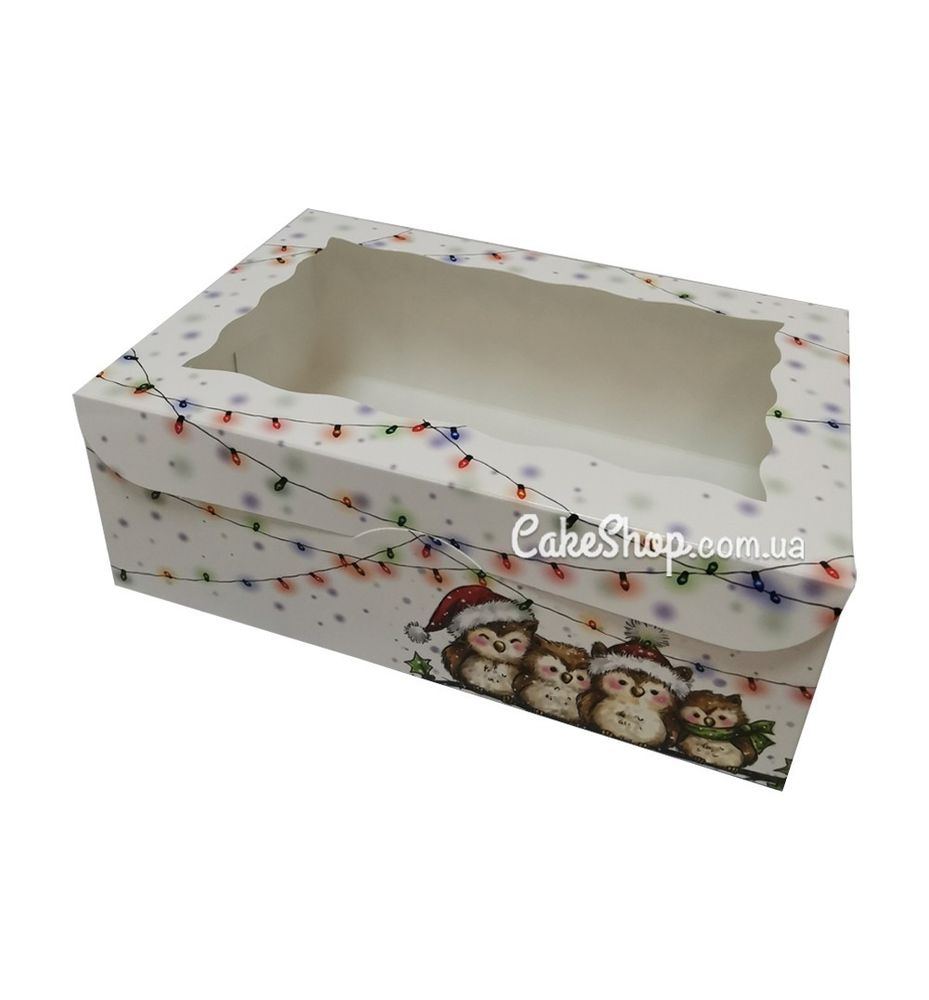Коробка на 6 кексов Совы, 25х17х9 см - фото