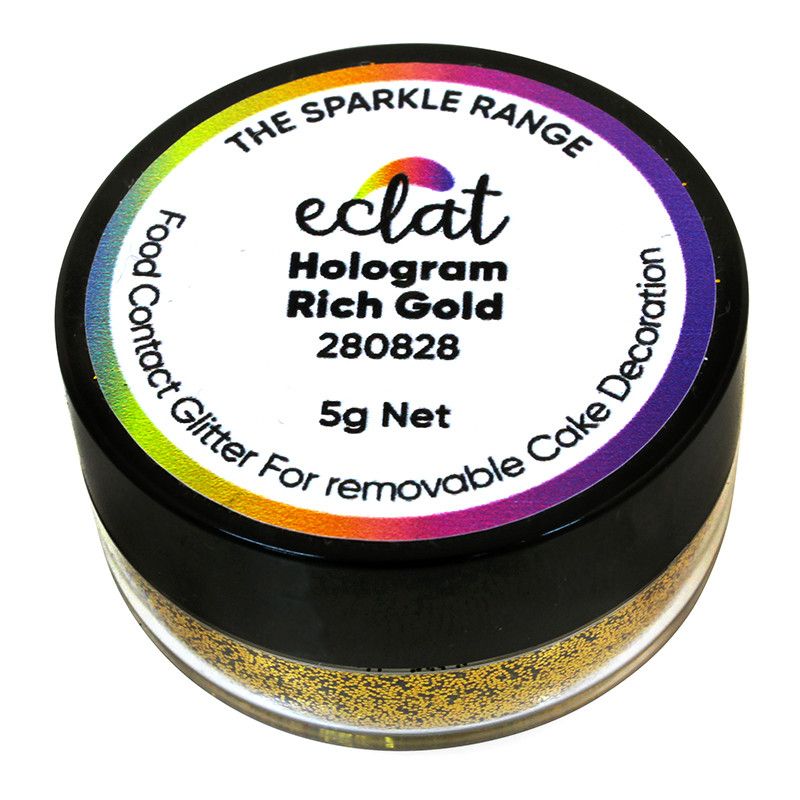 ⋗ Блискітки Eclat Hologram Rich Gold, 5 г купити в Україні ➛ CakeShop.com.ua, фото