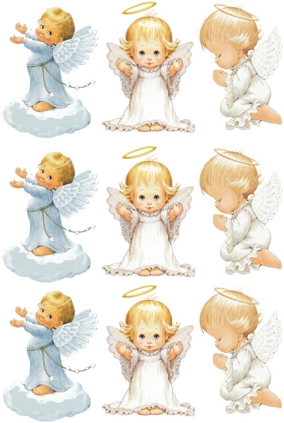 Вафельная картинка Ангелочки 1 - фото