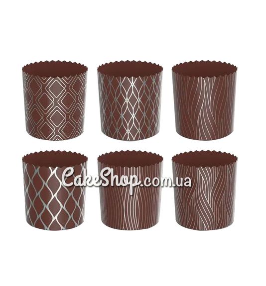⋗ Форма для великодньої паски d-130 мм, Темний фон Преміум (набір 10 шт.) купить в Украине ➛ CakeShop.com.ua, фото