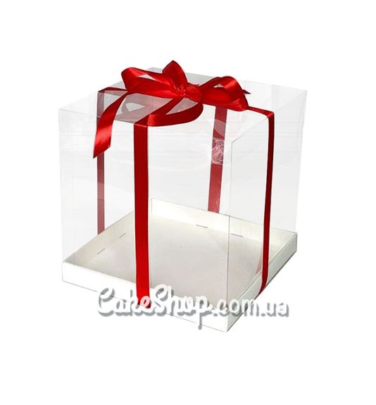 ⋗ Коробка для торта, квітів, іграшок Тубус з прозорою кришкою 25х25х25 см купити в Україні ➛ CakeShop.com.ua, фото