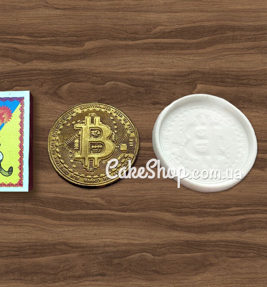 Силиконовый молд Монета биткоин - фото