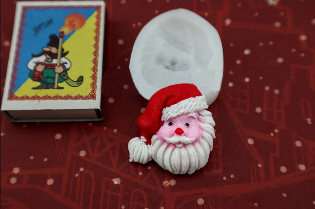 ⋗ Силиконовый молд Голова Деда Мороза 2 купить в Украине ➛ CakeShop.com.ua, фото