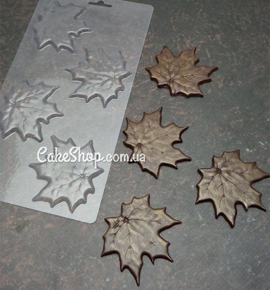 Пластикова форма для шоколаду Кленовий лист - фото