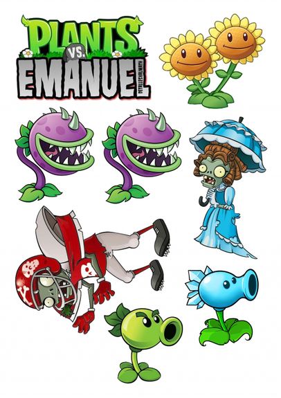 ⋗ Вафельная картинка Зомби против растений купить в Украине ➛ CakeShop.com.ua, фото