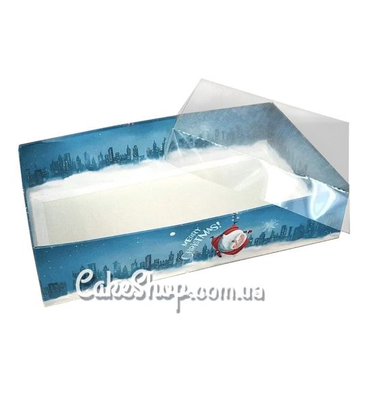 ⋗ Коробка з прозорою кришкою Санта, 25х14х6 см купити в Україні ➛ CakeShop.com.ua, фото