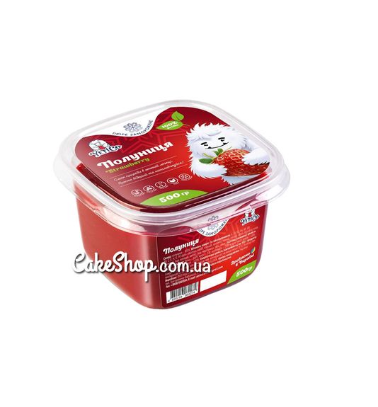 ⋗ Замороженное пюре YetiCo Клубника без сахара, 0,5 кг купить в Украине ➛ CakeShop.com.ua, фото