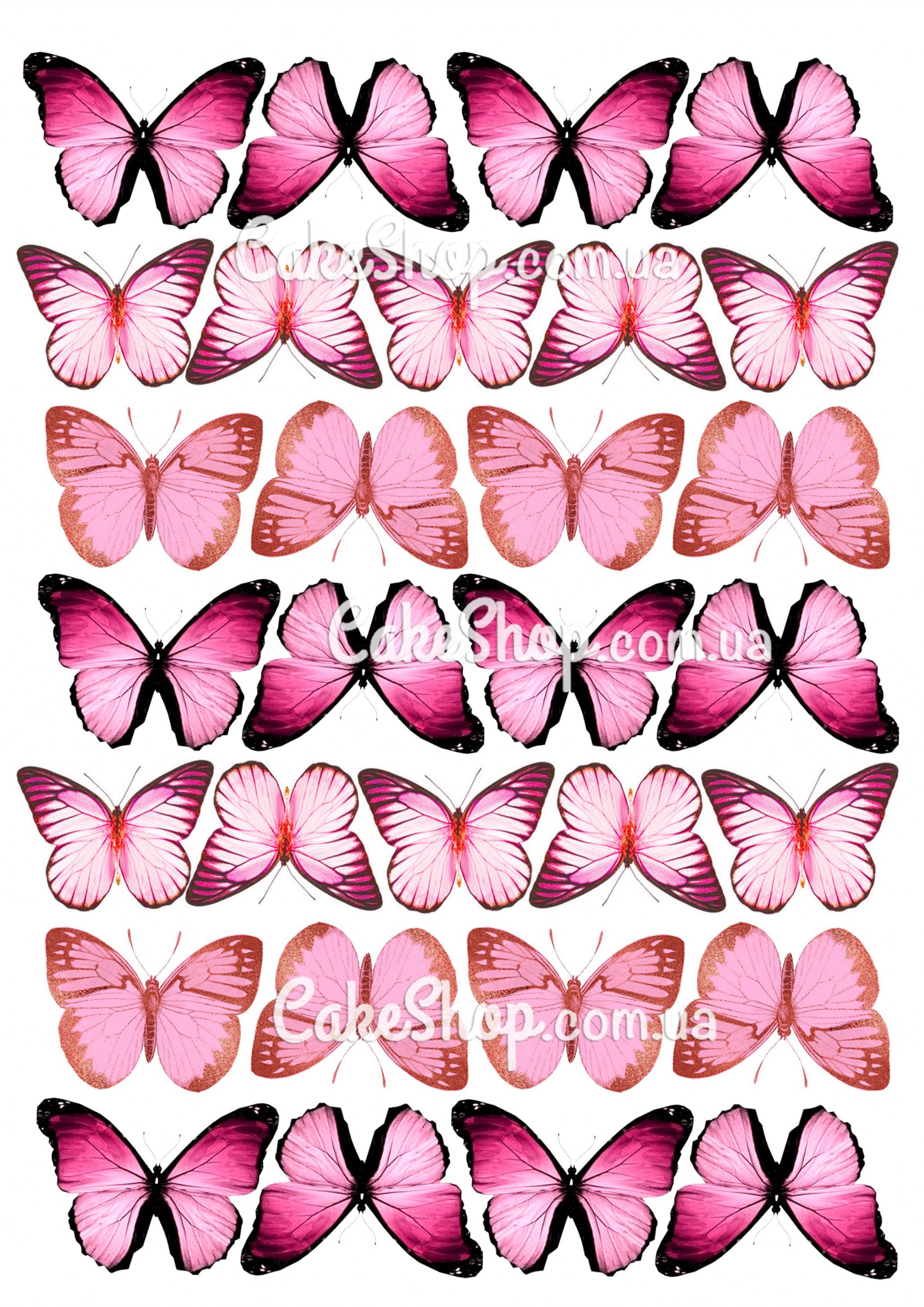 ⋗ Вафельна картинка Метелики 7 купити в Україні ➛ CakeShop.com.ua, фото