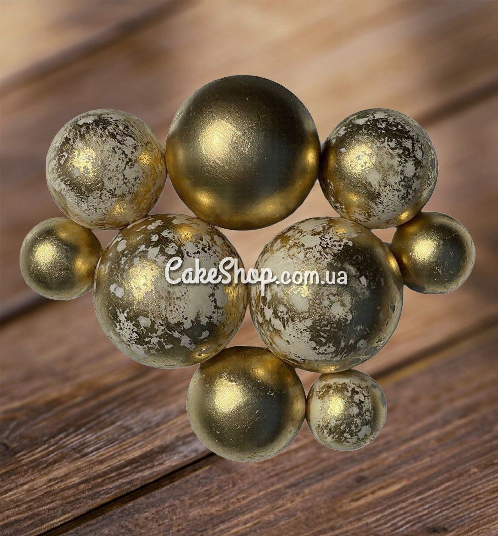⋗ Сфера шоколадная IR Золотой мрамор-зеркальное золото купить в Украине ➛ CakeShop.com.ua, фото