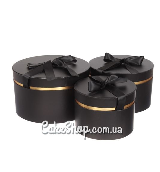 ⋗ Коробка подарочная с бантом Черная, 25 см купить в Украине ➛ CakeShop.com.ua, фото