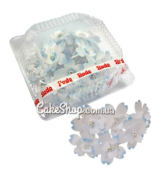 ⋗ Вафельна квітка Анемони тоновані блакитні 15 шт ТМ Іриска купити в Україні ➛ CakeShop.com.ua, фото