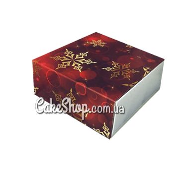 ⋗ Коробка для цукерок, виробів Hand Made Сніжинка червона без вікна, 8х8х3,5 см купити в Україні ➛ CakeShop.com.ua, фото