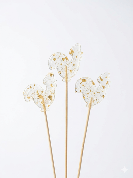 ⋗ Леденцы из изомальта Петух прозрачный, 1 штука купить в Украине ➛ CakeShop.com.ua, фото