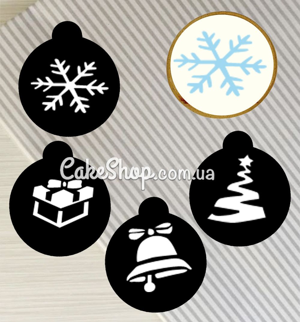 ⋗ Трафарет Новорічний мікс купити в Україні ➛ CakeShop.com.ua, фото