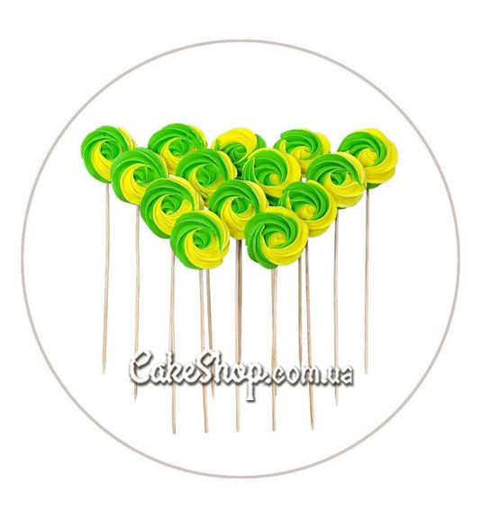 ⋗ Цукрові фігурки Безе Преміум жовто-зелені ТМ Сладо купити в Україні ➛ CakeShop.com.ua, фото