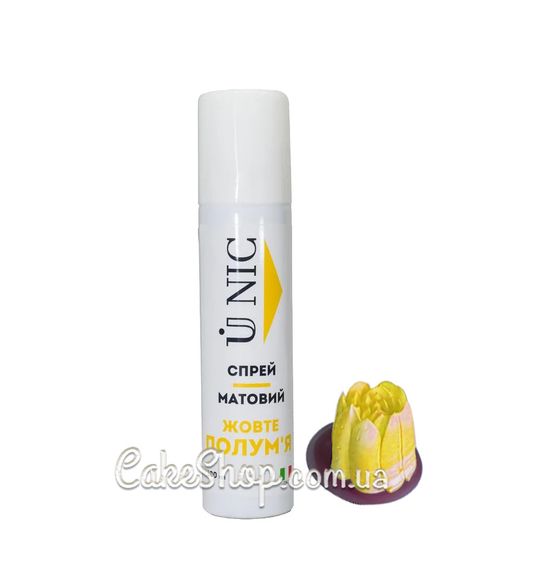 ⋗ Спрей-барвник матовий U NIC Жовте полум`я, 100 мл купити в Україні ➛ CakeShop.com.ua, фото