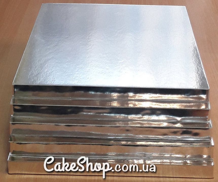 Подложка под торт усиленная 30х40 Серебро - фото