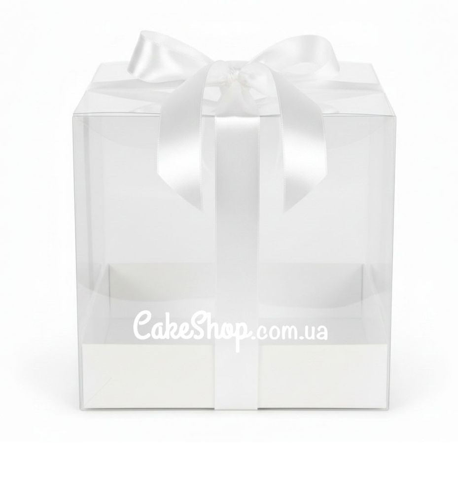 Коробка с прозрачной крышкой Белая, 16х16х17 см - фото